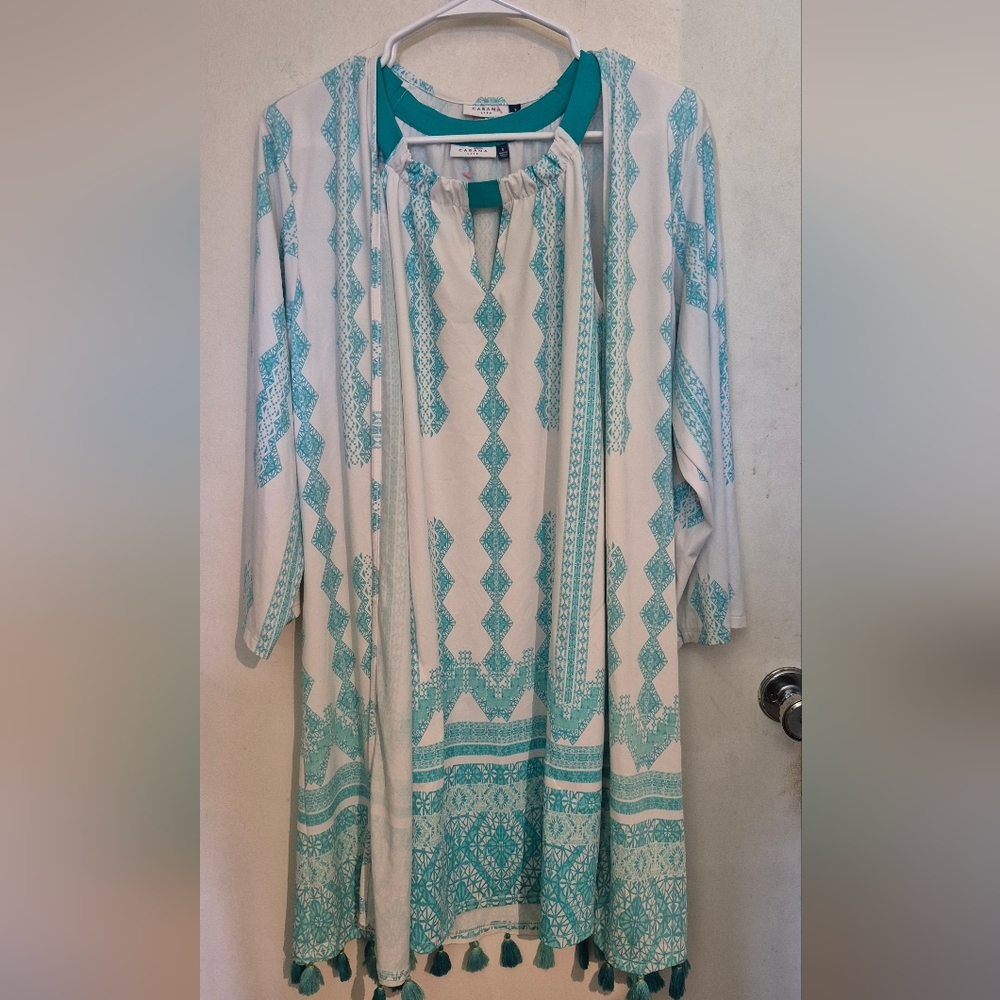 Cabana Life 2 Piece Dress& Overlay Set  SZ.S NWT